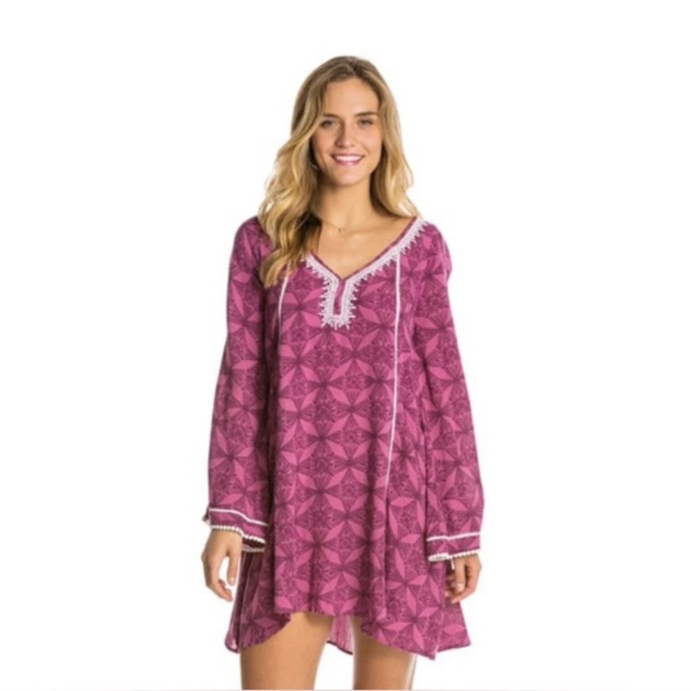 O'Neill Women's‎ Coverup/Dress, Embroidered Purple, Size Medium Flowy beach